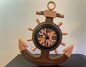 Nautical Anchor-Themed Wall Clock