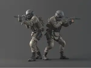 特种部队兵人组合站姿警察