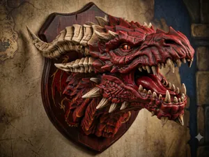 DnD Red Dragon Head wall mounted