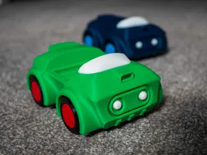 Chunky Retro Racer Toy Car, Multi-Part Build