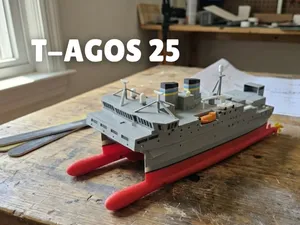 T-AGOS 25 Surveillance Ship Model – Full Color