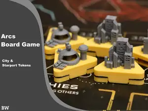 Arcs Board Game Building Tokens - City & Starport