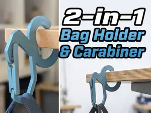 2-in-1 Bag Holder & Carabiner - Portable Desk Hook