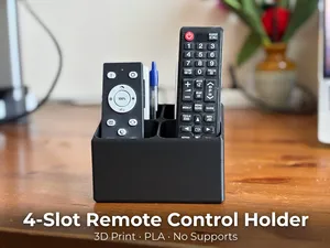 4-Slot Remote Control Holder & Desk Organizer