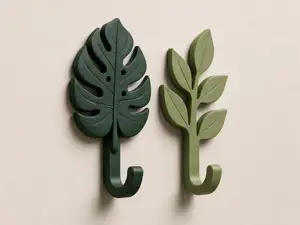 Botanical Leaf Wall Hook Set Nature Towel Hanger