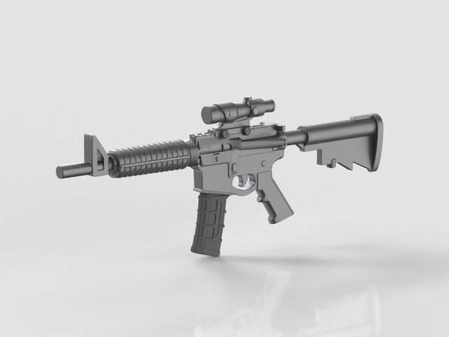 【微缩静态武器道具】AR-15 玩具枪 1/8和1/12比例 摆件