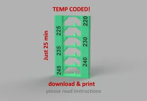 PETG temp tower 25 min, 220 - 245°C