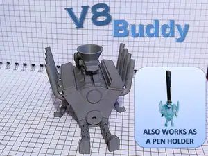 V8 Pen Holder Articulated flexi Legs - V8 Buddy