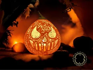 Halloween Skull Tear Pumpkin Lantern