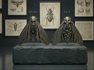Black Dahlia Death Moth 3D Sculpture