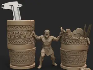 Samson in the temple of Dagon Desk Organizer