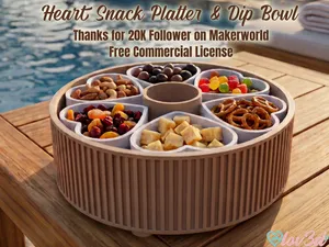 Heart Snack Dip Bowl (Free Commercial License)
