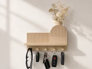 现代玄关整理置物架带钥匙挂钩(Q_Craft)