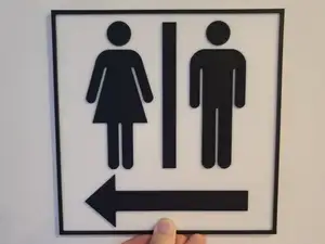 Restroom / Bath Arrow Sign