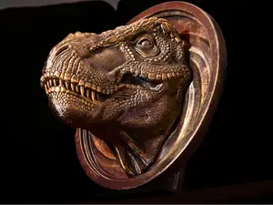 T-Rex Dinosaur Head Wall Relief - Prehistoric Art