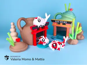 Diorama for Cute Flexi Animals, Koi Carp Edition
