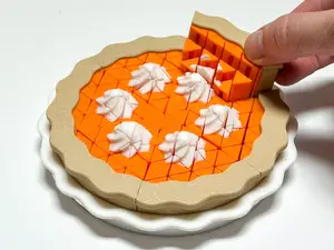 Mini Pixel Pumpkin Pie Slice & Pie Pan