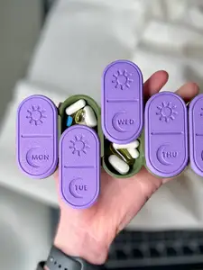 Pill Box, Pill Organizer - 7 Days, Morning & Night