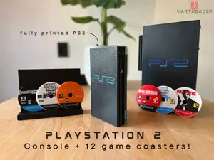 Playstation 2 Console + 12 Game Coasters