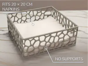 Organic Pattern Napkin Holder 20×20 cm No Supports