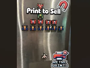Galaga Retro Nintendo NES Magnets 2 Sizes 8 Bit