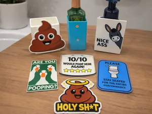 Bathroom Humor magnets - faces for dispensers