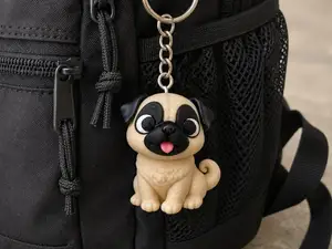 Porte-clé chien - Carlin - NO AMS