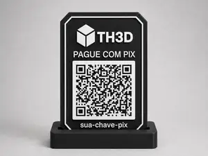 Plaquinha Pix "BRASIL" Personalizável Logo+QRCode