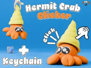 Hermit Crab Fidget Clicker & Keychain