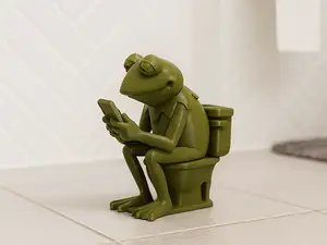 Chill-Frosch auf dem Thron Toilette