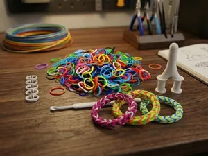 DIY Elastic Bracelet Kit: Loom & Hook