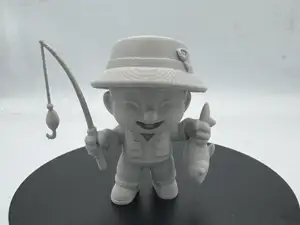 Cute Chibi Fisherman holding a fish