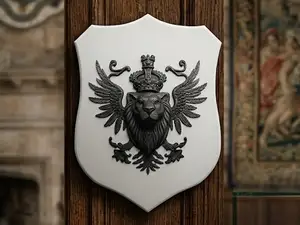 Crest  Stemma Araldico con Testa di Leone ed Ali.