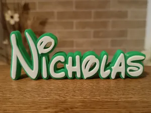 Nicholas Disney Name Sign 3d Decorated Room child