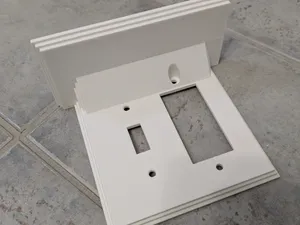 Double switch plate shelf for switch and outlet