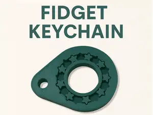 Portachiavi con anello rotante fidget e ingranaggi