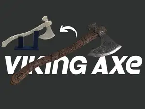 Viking axe with stand