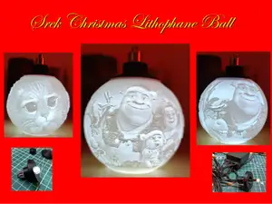 Shrek Lithophane Christmas ball