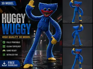 Huggy Wuggy Furry Monster - 3D Printable Figure