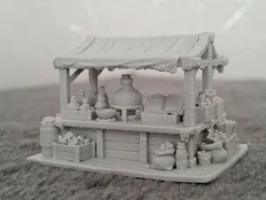 DnD alchemist market stall terrain prop