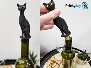 Cat Bottle Stopper & Matching Coasters