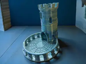 Dice Tower with Stairs and Rails (no window bars)