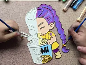 Kpop Demon Hunters Rumi Noodle Fun Coloring