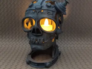 Steampunk Skull - LED tea light holder