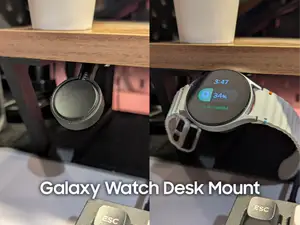 Galaxy Watch under desk charging stand