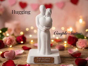 Customizable Hugging Couple Statue –Romantic Decor