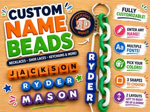 Custom Beaded Name Bag Charm