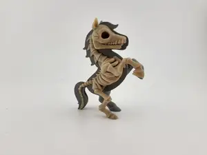 Skeleton Horse Figure 3D Printed Half Bone Design