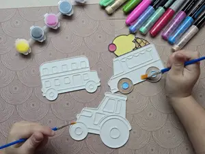 Bus Tractor Icecream Truck Coloring Craft