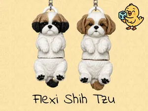 Shih Tzu Keychain – Articulated Flexi Toy Cute Dog